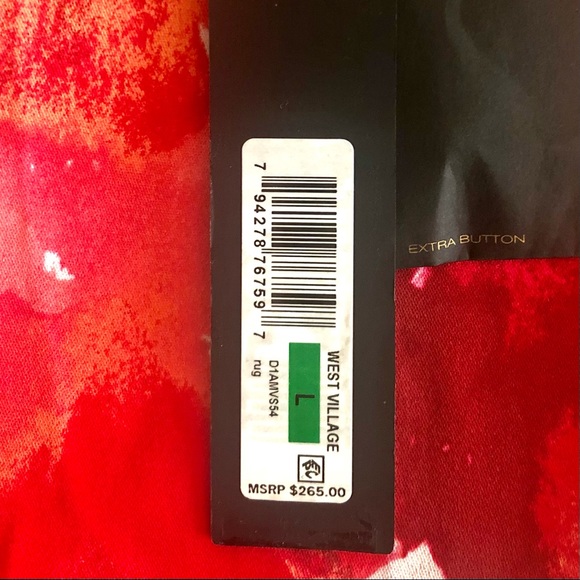 ✨HP✨NWT Donna Karan sleeveless top w/ ruffled mock neck, L, red and white floral - Picture 9 of 11